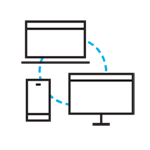 Múltiplos dispositivos conectados por uma plataforma baseada em nuvem