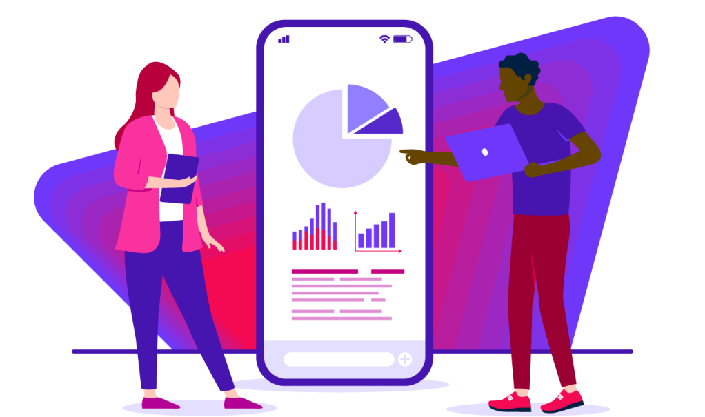 Team represent data through different types of charts