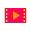 비디오의 빨간색-주황색 아이콘